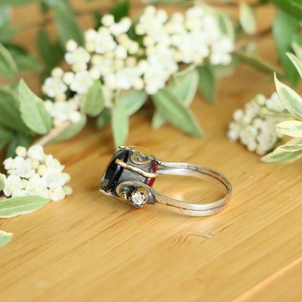 925 Sterling Silver Sapphire/Ruby  Reverse - Picture 7 of 8